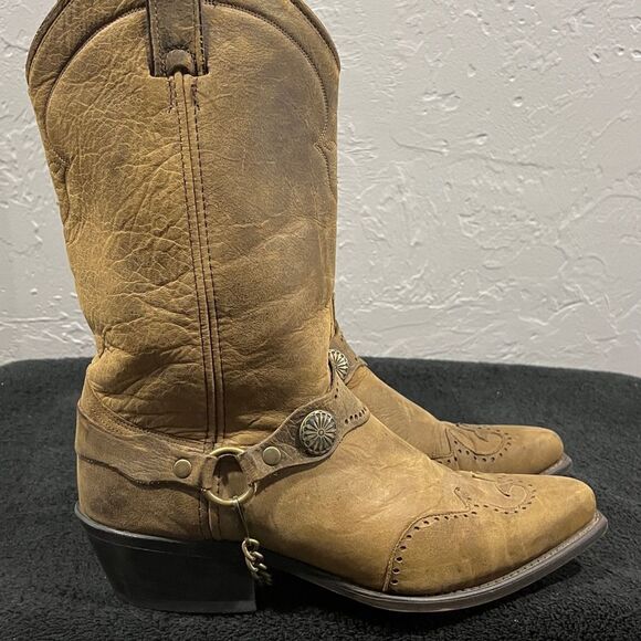 🔥🔥 Brown ABILENE SAGE Soft Leather Snip Toe Chain Western Boots - EXCELLENT - Picture 2 of 13